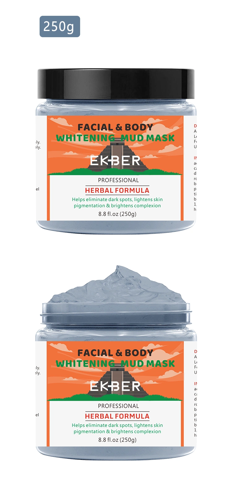 New Arrival Ekber Clay Clearing Mud Mask Organic Kaolin Whitening Cream Face Mask Hot-Selling Moisturizing Foot Mask