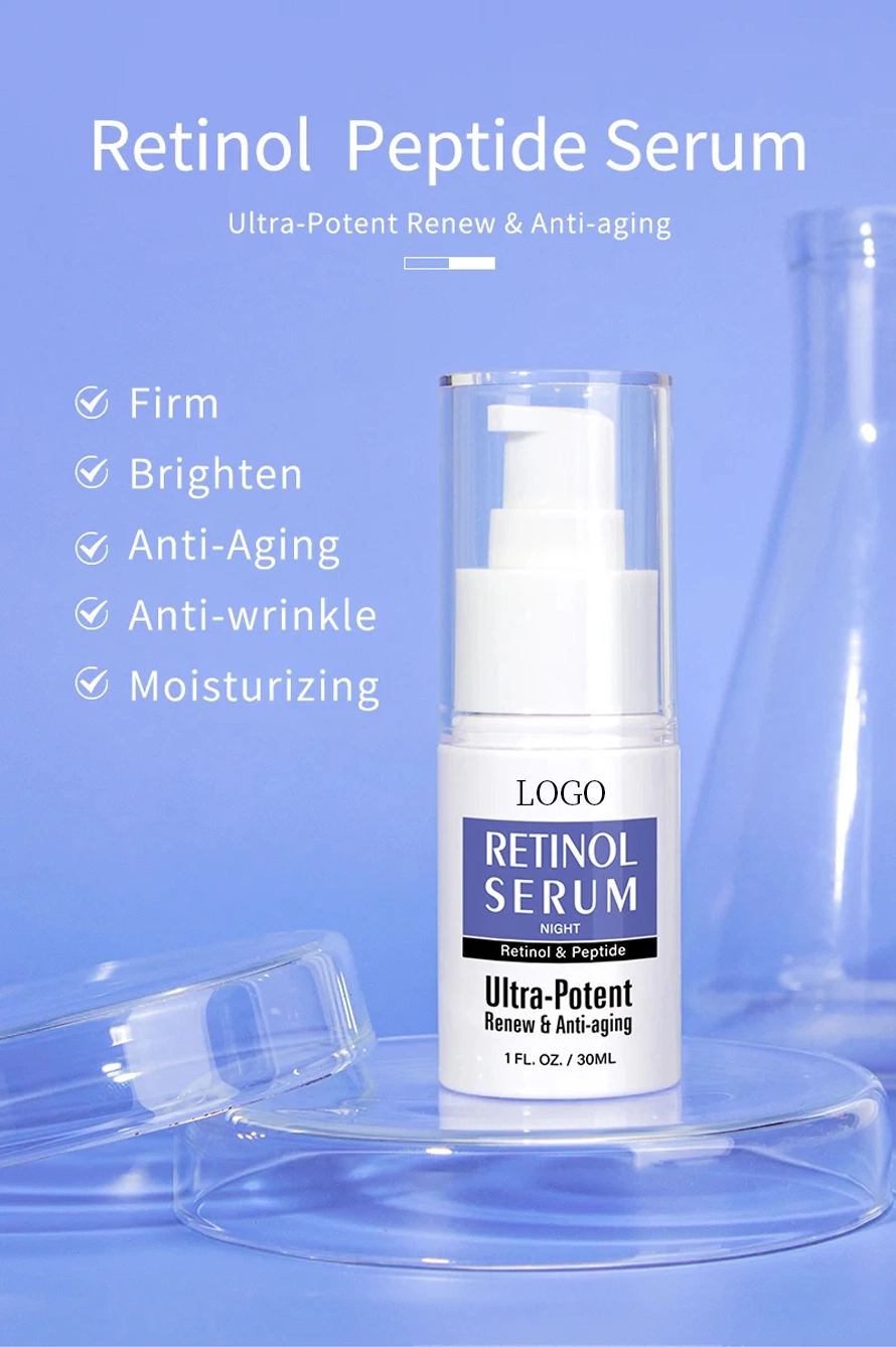 Private Label OEM Skin Care Anti Aging Wrinkle Brightening Hyaluronic Acid + Vitamin E Face Retinol Serum