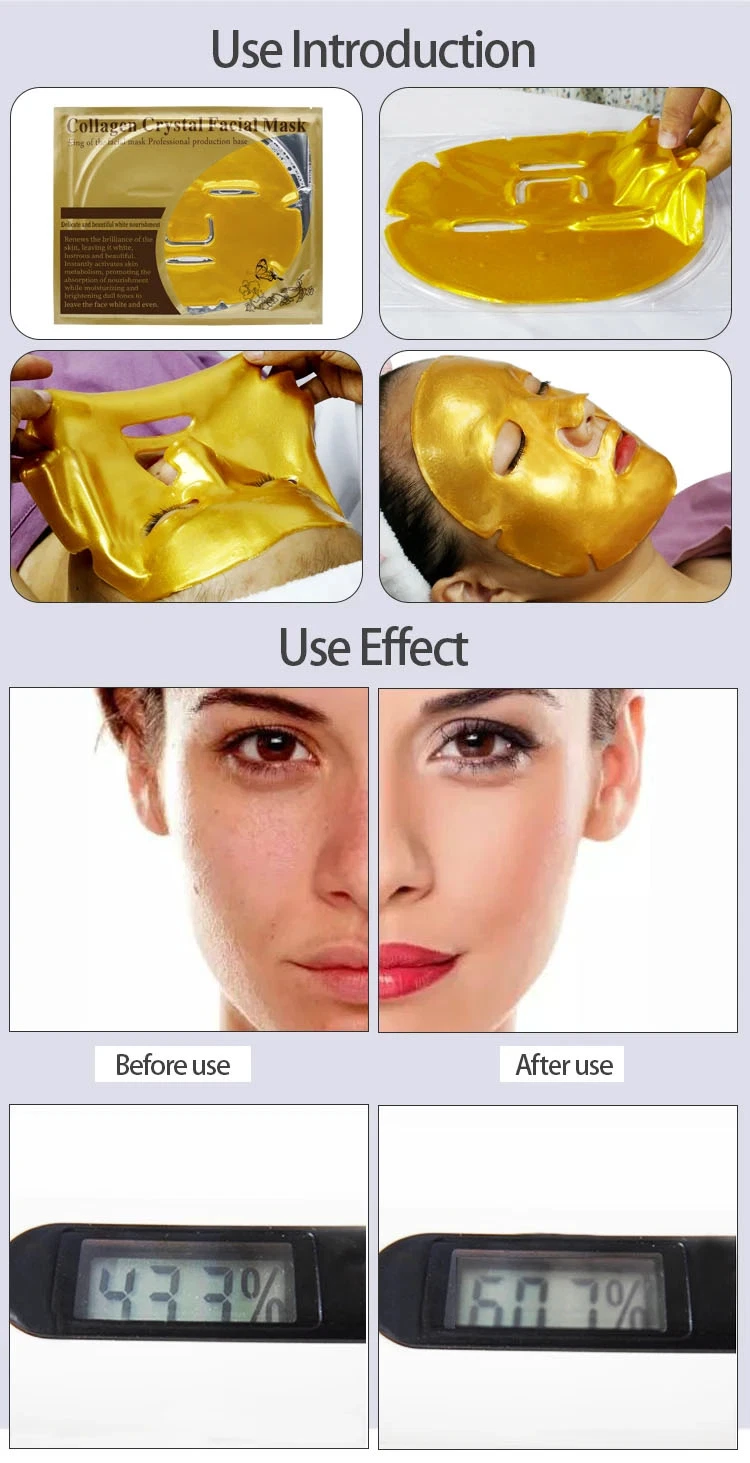 Skin Care Face Whitening Anti-Wrinkle Moisturizing Beauty SPA 24K Gold Hydro Collagen Facial Sheet Mask