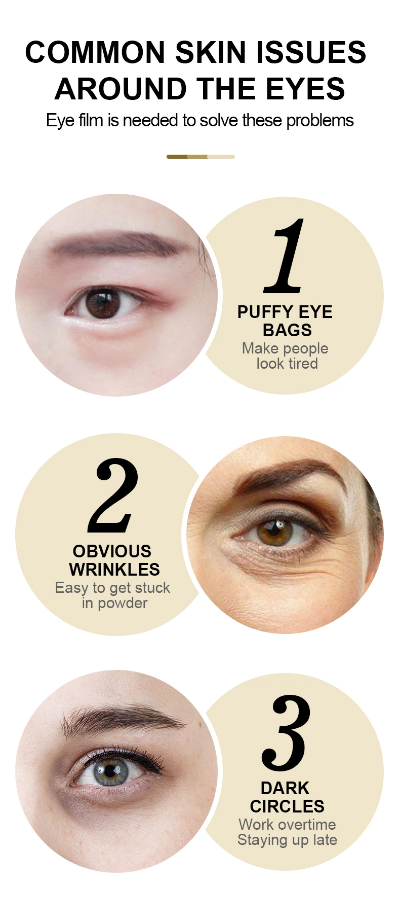 Remove Dark Circle Anti-Wrinkle Organic Moisturizing Collagen Golden Hydrogel Eye Mask