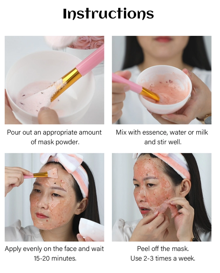 Mooyam Skin Care 100g/300g/650g Collagen Rose 24K Gold Face Soft Hydrojelly Powder Jellymask Peel off Rubber Hydro Jelly Powder Facial Mask