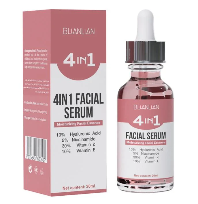 Online Wholesale in Stock Korean Skincare Anti Aging Hyaluronic Acid Niacinamide Vitamin C E Skin Care Face Serum Facial Whitening 4 in 1 Serum