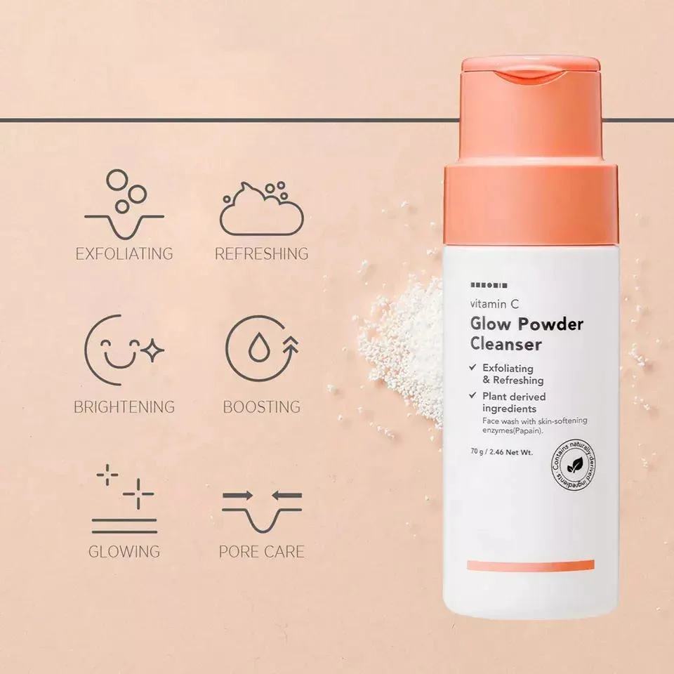 OEM Customized Formula Vitamin C Enzyme Exfoliating Peeling Facial Powder Face Wash Cleanser Oily Skin Face Wash Hydrating Moisturizing Acne Control Foam Women