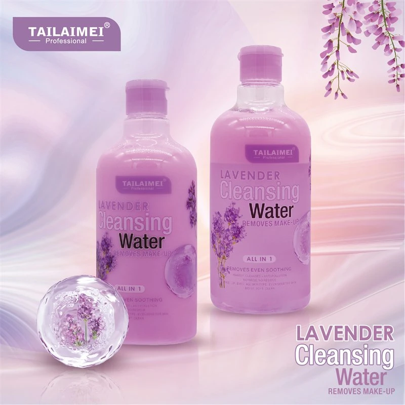 Tailaimei All in 1 Lavender Makeup Remover Cleansing Face Hydrating Moisture 2 in 1 Makeup Removing Water Makeup Removing Oil