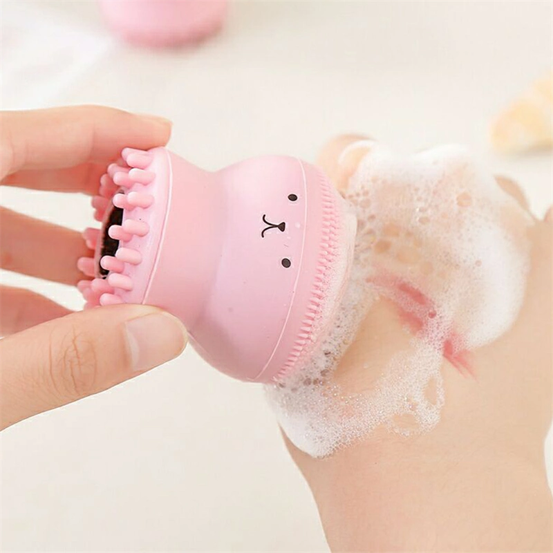 Small Octopus Facial Cleaning Brush Softy Silicone Material Easy to Hold Massages Your Face Reduce Dead Skin Acne Dropshipping