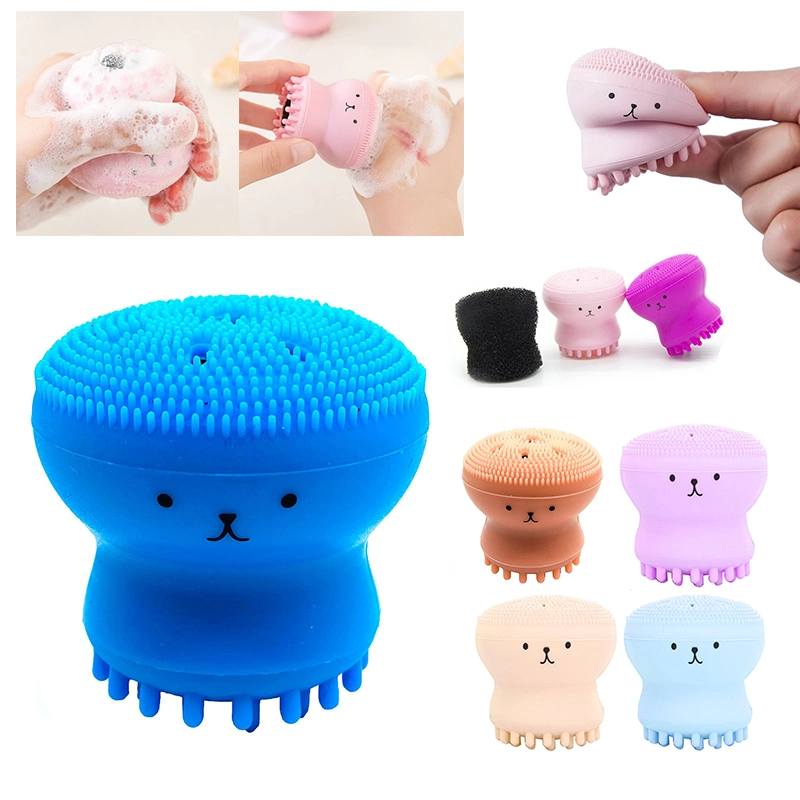 Small Octopus Facial Cleaning Brush Softy Silicone Material Easy to Hold Massages Your Face Reduce Dead Skin Acne Dropshipping