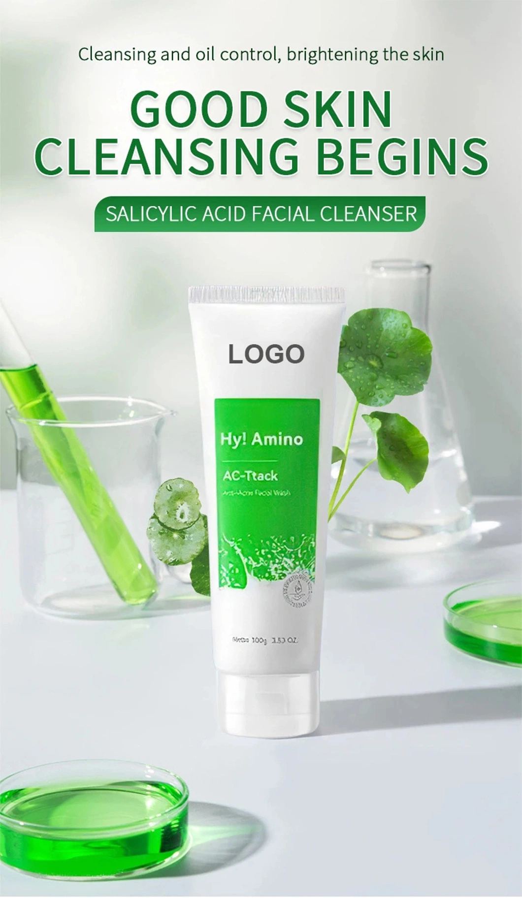 Ditong OEM ODM Salicylic Acid Deep Cleansing Facial Cleanser for Pores