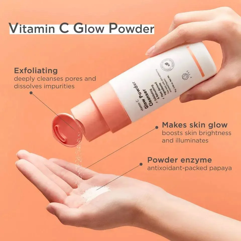 OEM Customized Formula Vitamin C Enzyme Exfoliating Peeling Facial Powder Face Wash Cleanser Oily Skin Face Wash Hydrating Moisturizing Acne Control Foam Women