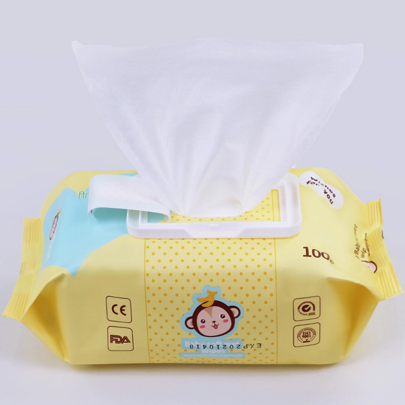 100 PCS Spunlace Skincare Face Pure Water Cleaning Baby Wipes
