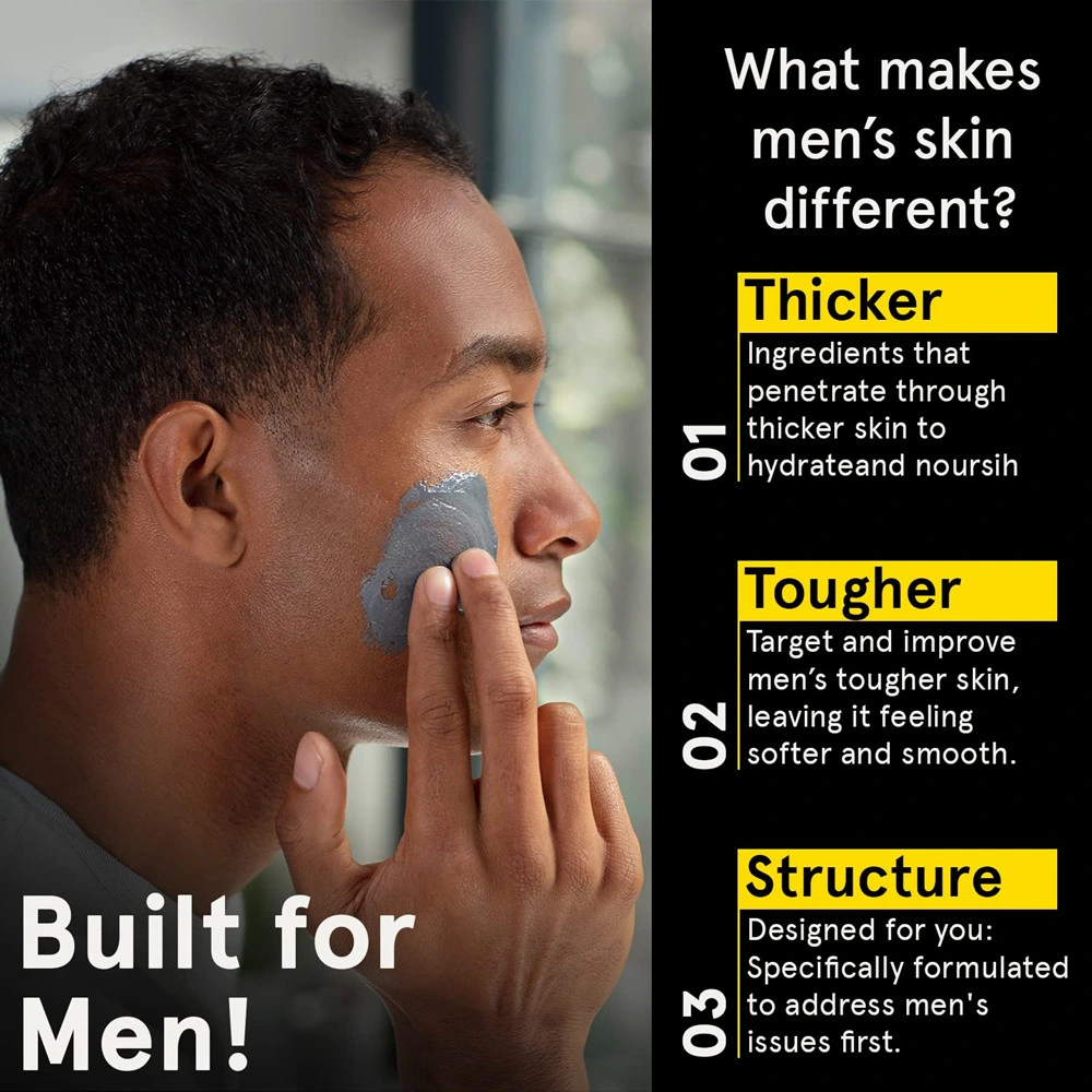 Men&prime;s Care Moisturizing Oil-Control Deep Cleansing Charcoal Facial Cleanser Mud