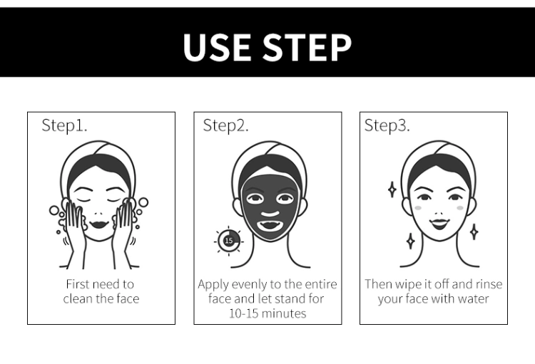 Wholease Mascarilla Hidratante Beauty Skin Care Purifying Removing Blackhead Facial Clay Mask Deep Cleansing Oil Control Black Charcoal Face Mud Mask