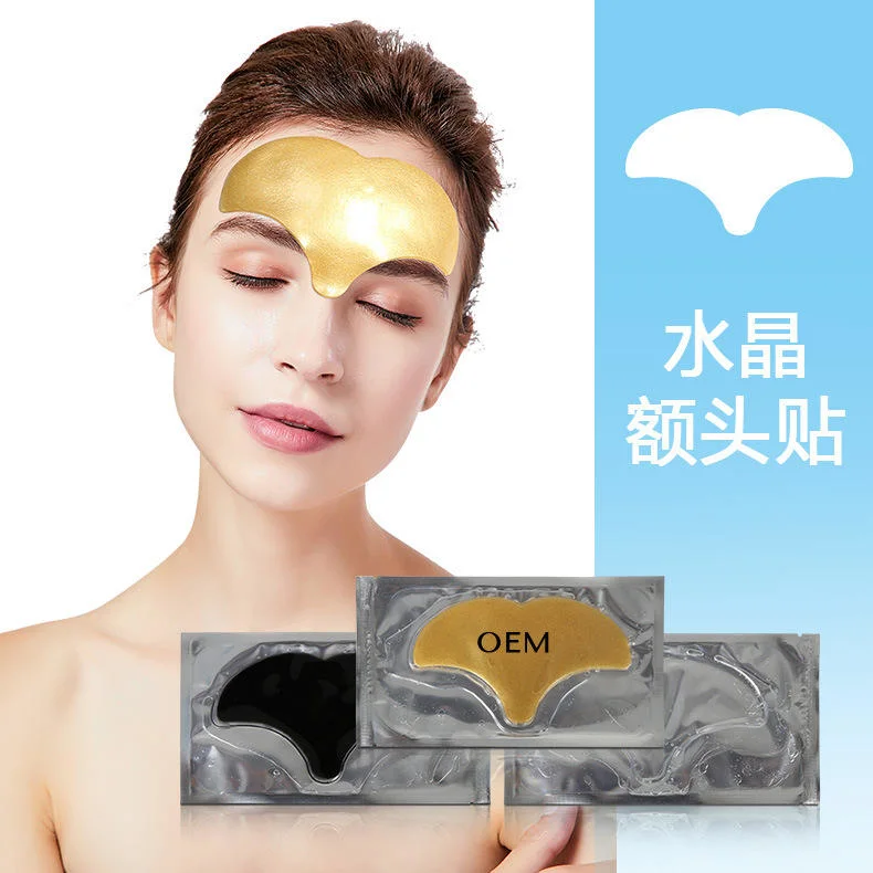 New Arrival Wholesale OEM 24K Gold Black Clear Crystal Bamboo Charcoal Gel Forehead Mask for Skin Care