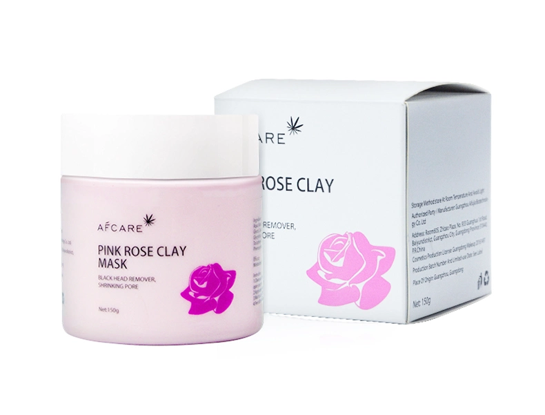 Private Label OEM Custom Deep Clean Rose Face Mud Mask Black Head Remover Collagen Mud Disposable Facial Clay Mask