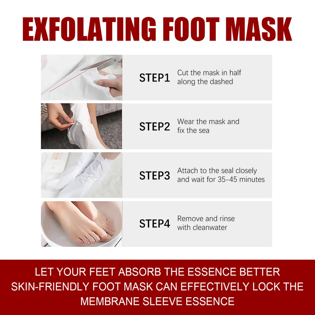 OEM Larger Size Exfoliating Callus Foot Peeling Pack Exfoliating Remover Care Feet Peel off Foot Masks