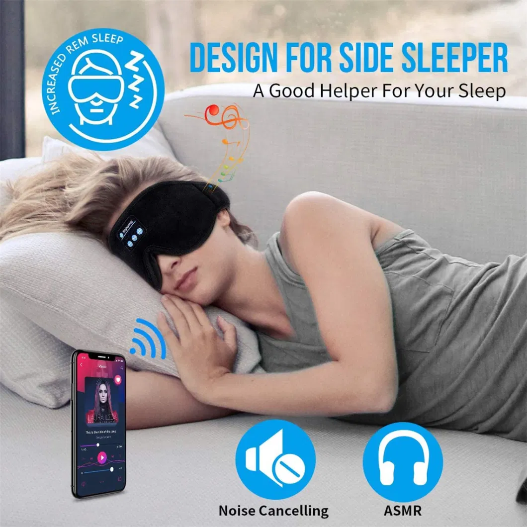 Bluetooth Smart Wireless Sleeping Eye Massage Mask with Build-in Speakers