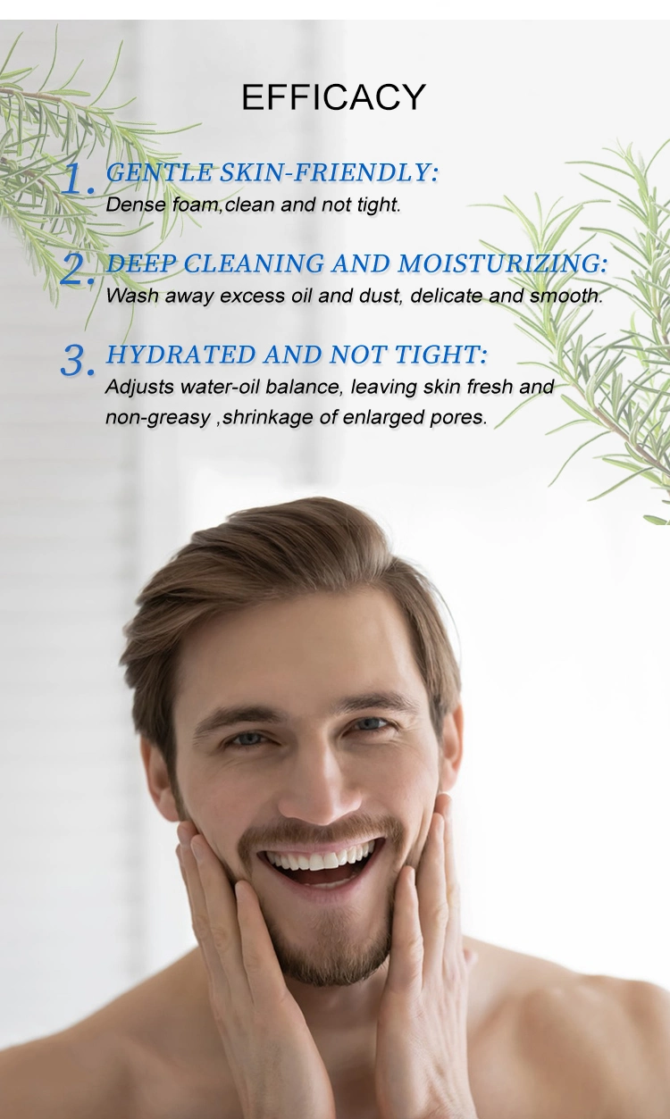Organic Oil Control Cleaning Vegan Foam Man Skin Cleanser