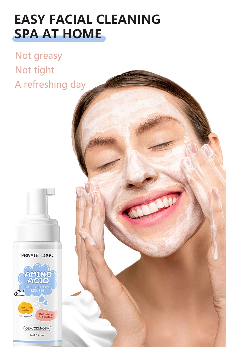 Customized Logo Deep Cleansing Pore Acne Removal Face Cleanser Nourishing Oil Control Amino Acid Mild Facial Cleanser