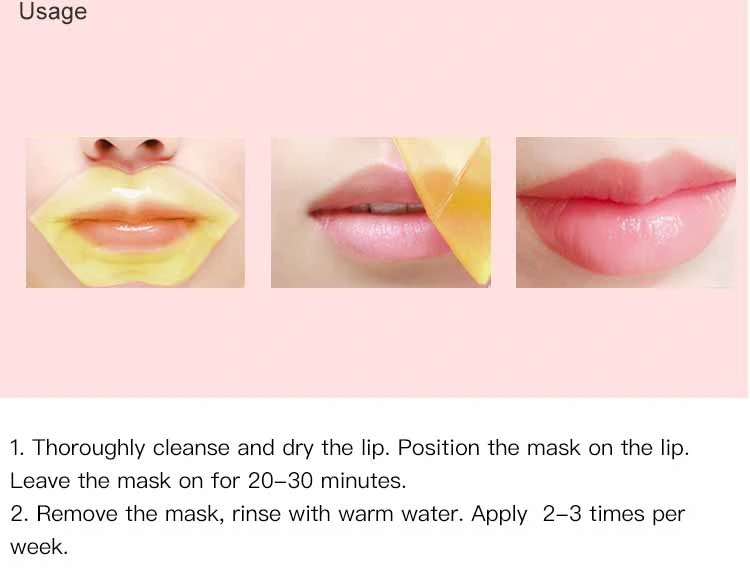 Private Label Hydrogel Lip Plumping Mask 24K Collagen Crystal Gold Lip Mask
