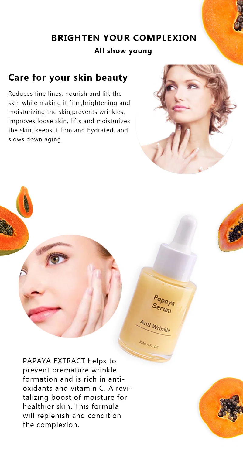 Beauty Cosmetics Skin Care Moisturizing Anti Wrinkle Face Care Papaya Face Milk Serum