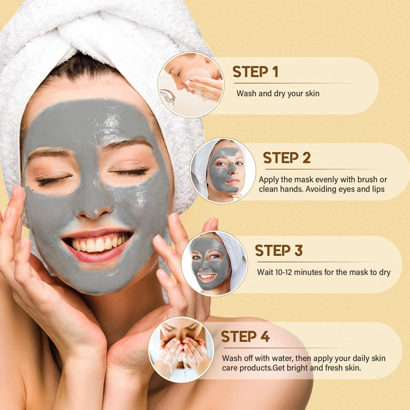 Skin Care Beauty Pore Cleanser Facial Mud Mask for Face and Body Acne Treatment Whitening Face Clay Mask