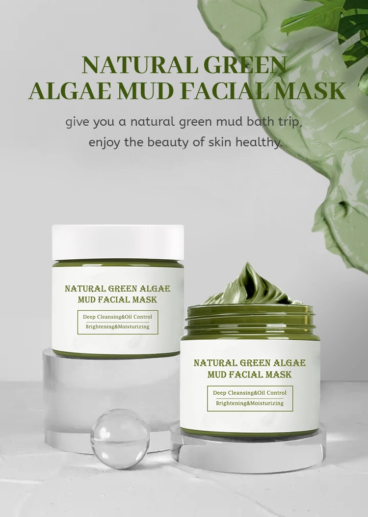OEM/ODM Natural Green Algae Green Tea Skin Care Oil Control Repairing Clay Mud Facial Mask