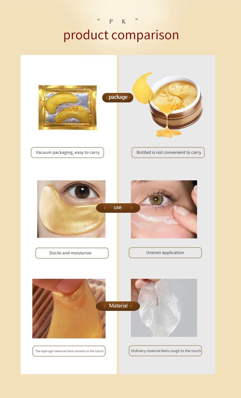 Sheet Crystal Gel Under Eye Mask 24K Gold Hydrogel Collagen Dark Circle Eye Patch
