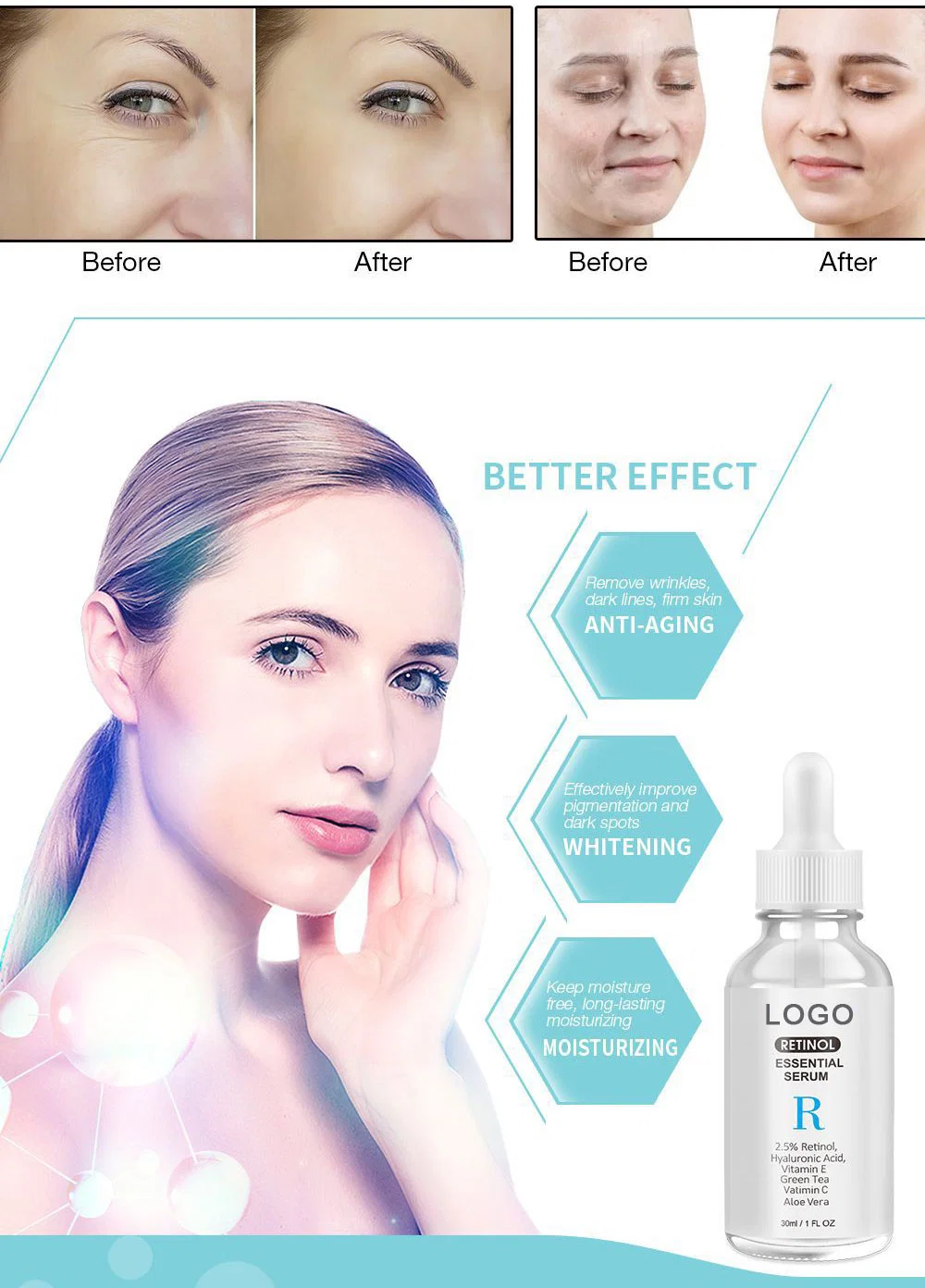 Beauty Cosmetics Skin Care Anti-Aging Moisturizer Whitening Vatimin C Retinol Essential Serum