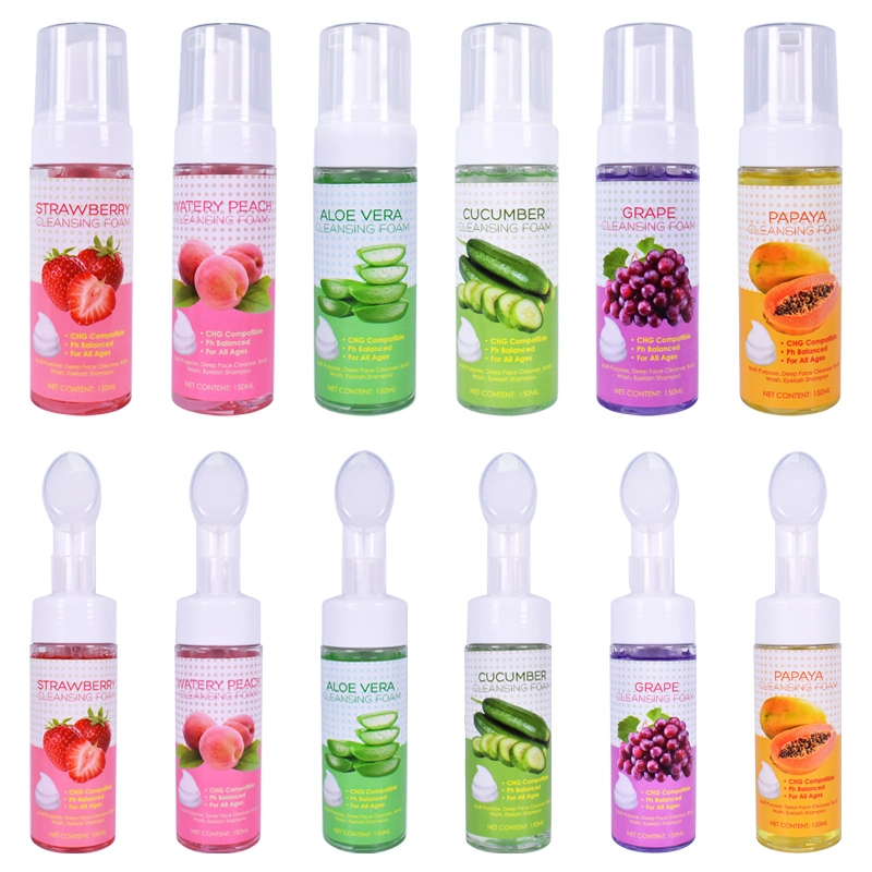 New Natural Organic Gentle Herbal Fruit Amino Acid Face Wash Brush Facial Cleanser Foam Mousse Facial Cleanser