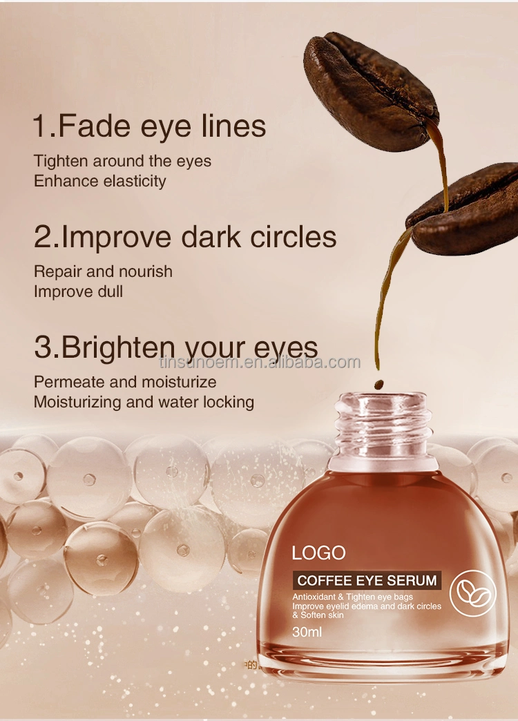 Anti-Wrinkle Anti-Aging Brightening Organic Private Label Remove Dark Circles Caffeine Eye Serum