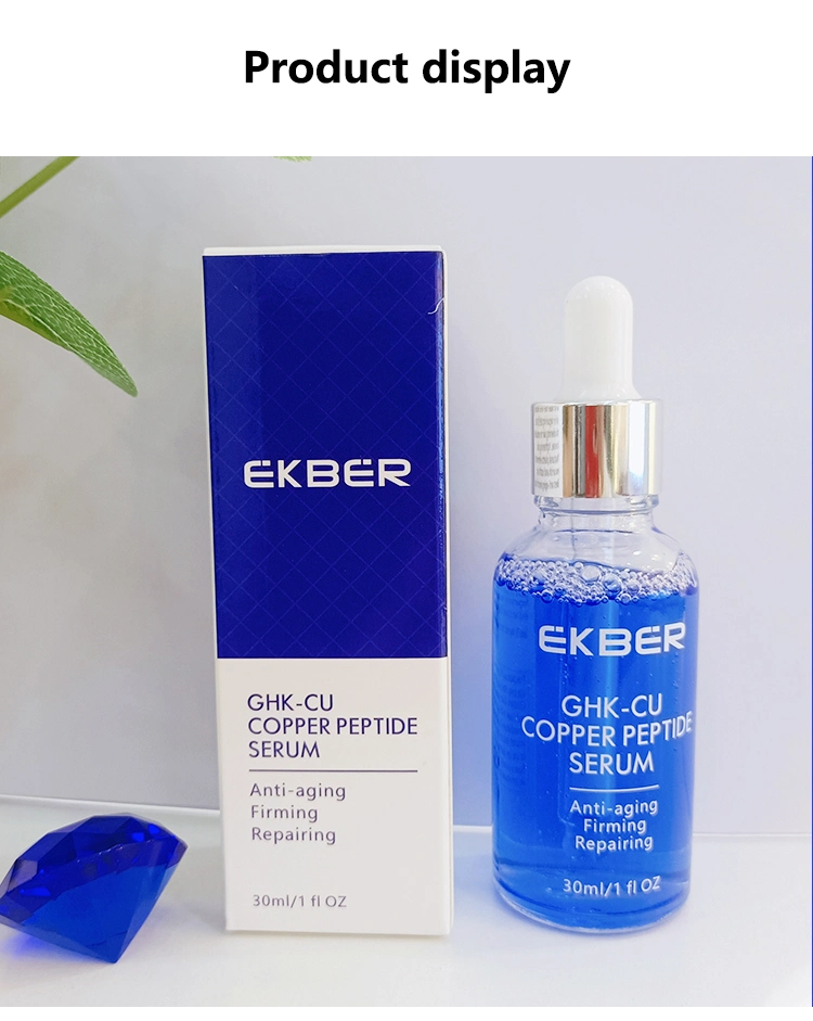 Organic Natural Korean Skin Care Facial Brightening Face Soothing Blue Copper Peptide Serum Facial Serum