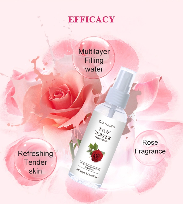 Private Label Natural Rose Water Facial Mist Hydrating Brightening Face Toner