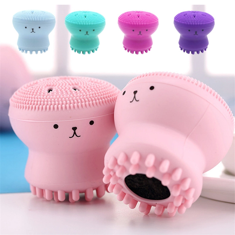 Small Octopus Facial Cleaning Brush Softy Silicone Material Easy to Hold Massages Your Face Reduce Dead Skin Acne Dropshipping