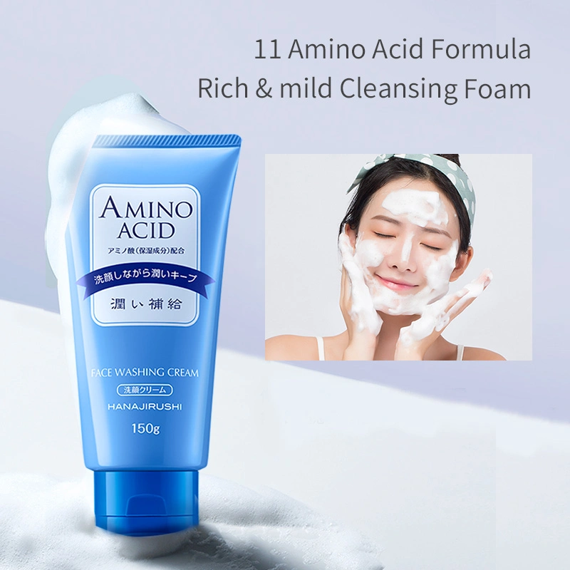 Hanajirushi Amino Acid Foam Cleanser Hyaluronic Acid Face Wash for Dry Skin Oil Skin Combination Skin Moisture Oil Control 150ml