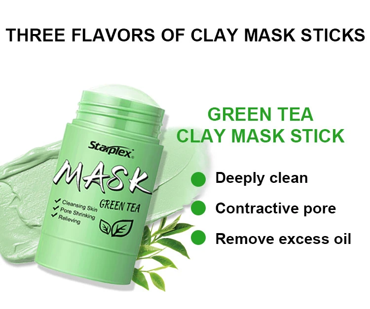 Private Label Natural Organic Anti Aging Acne Treatment Green Tea Turmeric Facial Mud Mask Face Clay Mask Stick