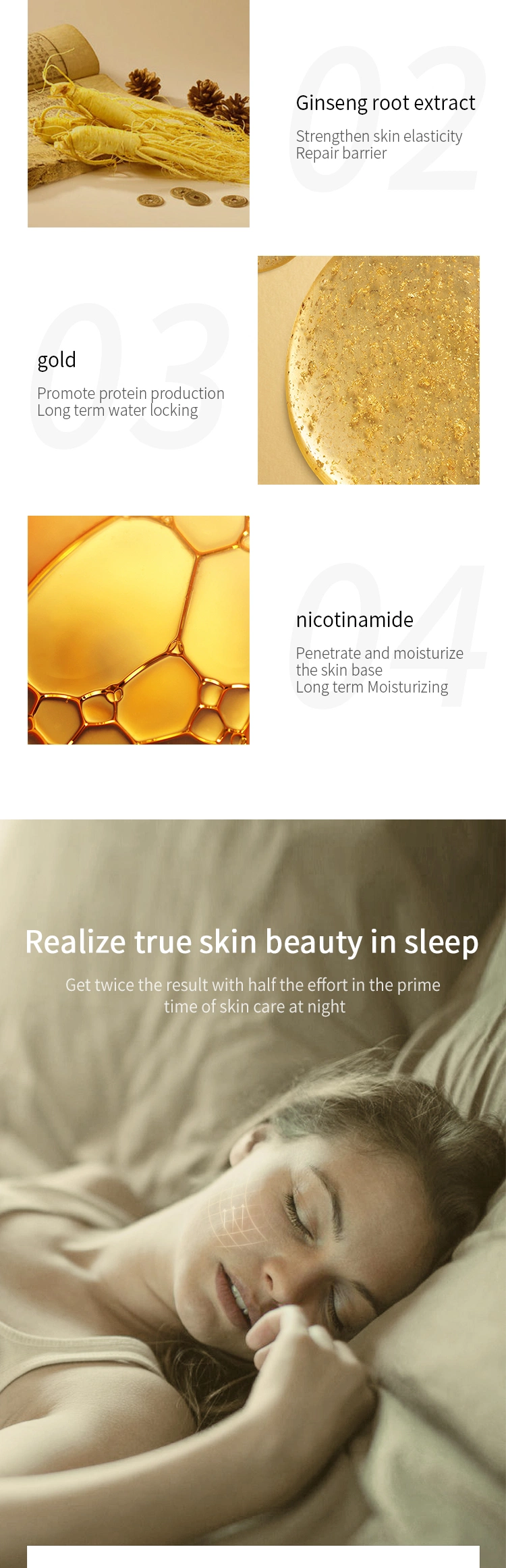 Korean Anti Aging Collagen Whitening Hydrating Sleeping Face Mask