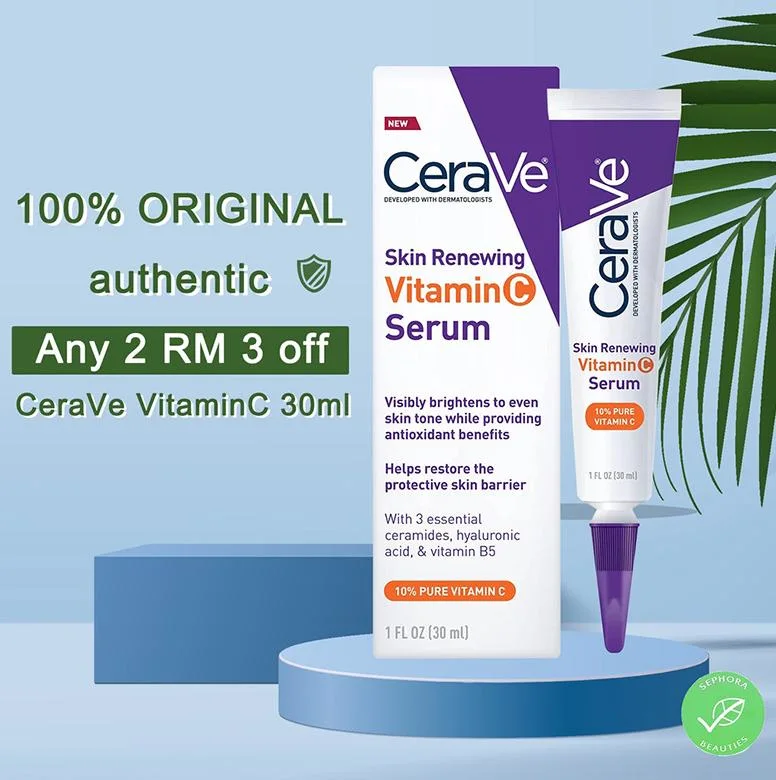Online Wholesale in Stock Cerav 10% Pure Vitamin C Serum Brightening Whitening Skin with Ceramide Repair Barrier Skin Renewing Anti-Aging Facial Serum