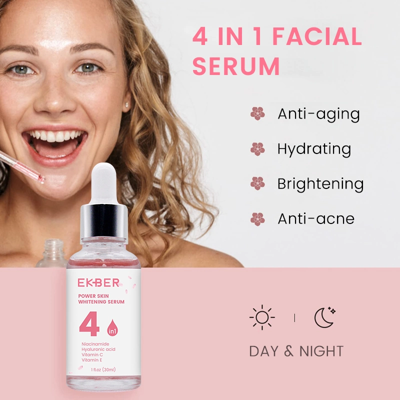 Private Label High Quality 4 in 1 Power Serum Vitamin C E Eyes Night Care Wrinkling Deep Repair Brightening Centella Asiatica