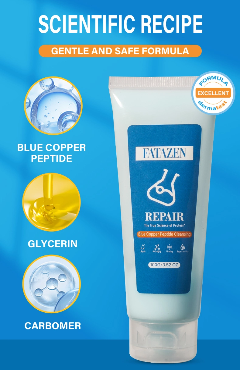 Moisturizing Blue Copper Peptide Face Cleanser Cream Deep Cleansing Smoothing Foaming Repairing Facial Cleanser