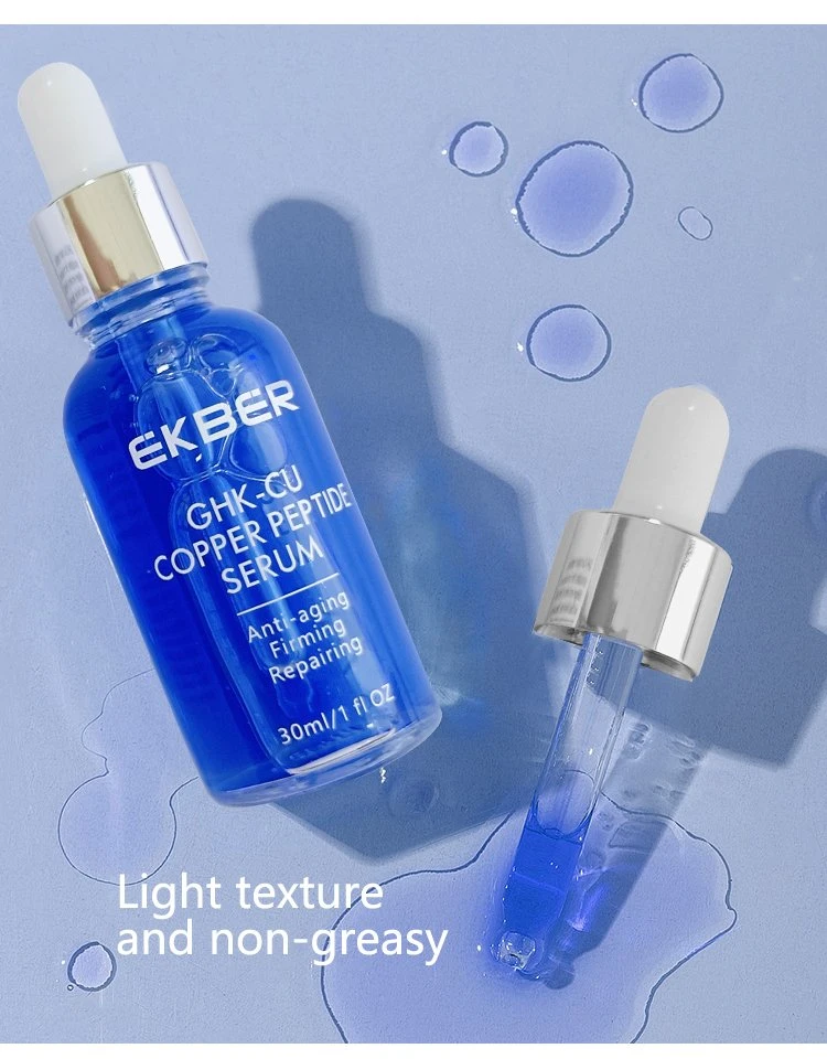 Organic Natural Korean Skin Care Facial Brightening Face Soothing Blue Copper Peptide Serum Facial Serum