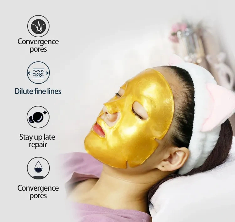 Skin Care Face Whitening Anti-Wrinkle Moisturizing Beauty SPA 24K Gold Hydro Collagen Facial Sheet Mask