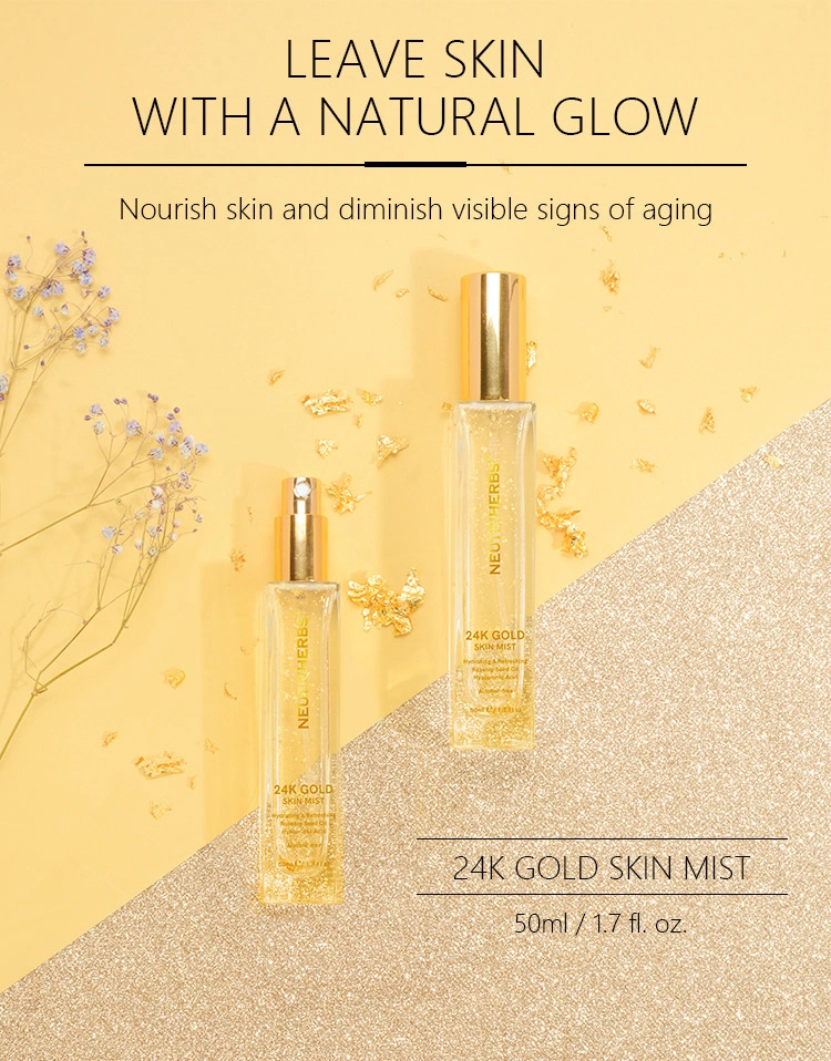 OEM Cosmetics Makeup Hydrating Moisture Rose Face Toner 24K Gold Mist