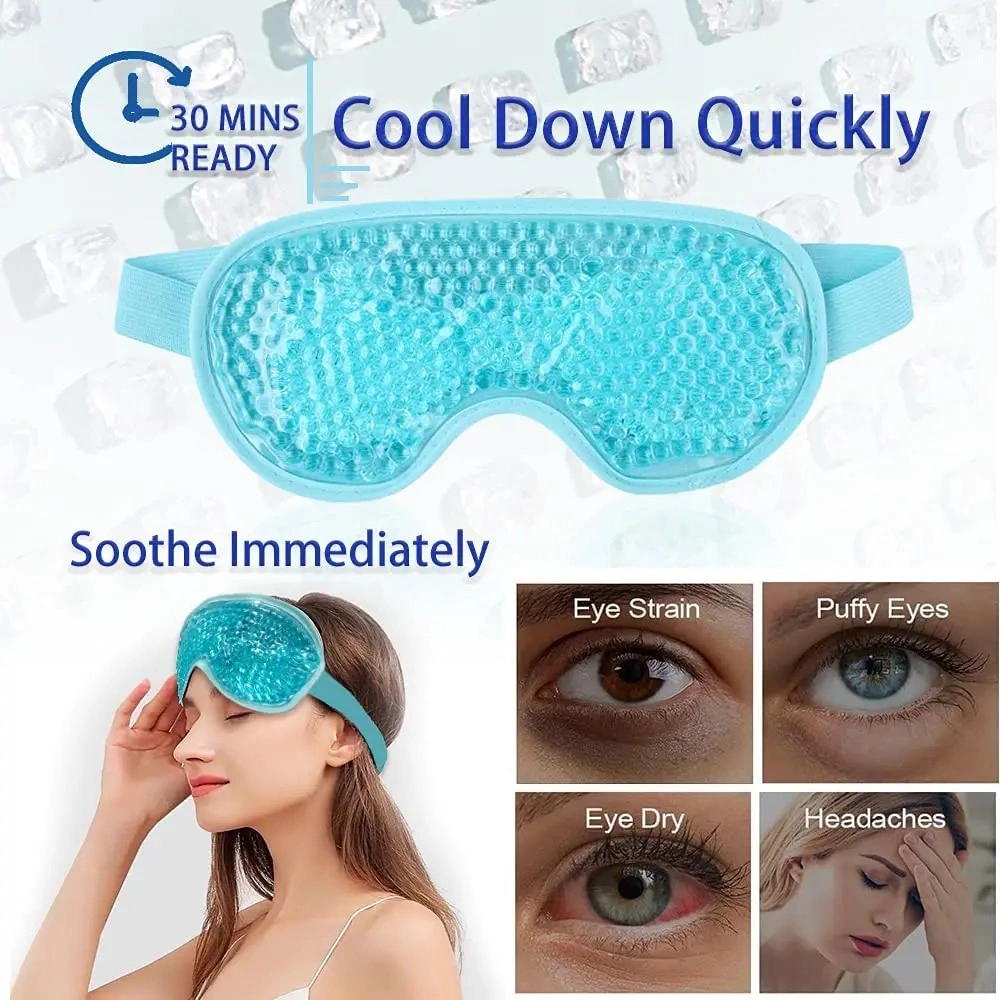 Custom Cooling Beads Microwave Heat Cool Ice Eye Mask Sleeping Gel Eyes Mask