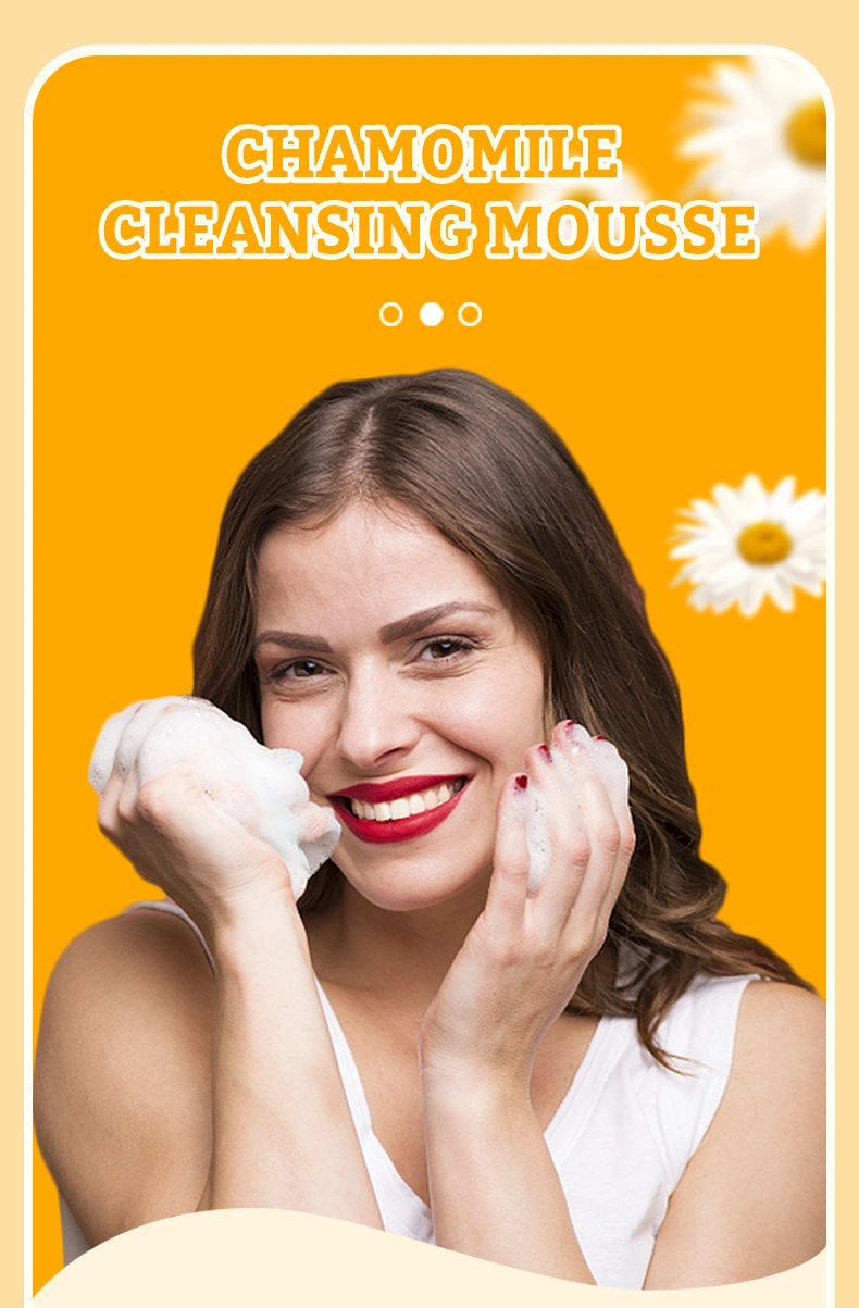 Customize Logo Exfoliating Cleansing Mousse Foam Plastic Foam Pump Bottle Chamomilla Facial Cleanser Mousse