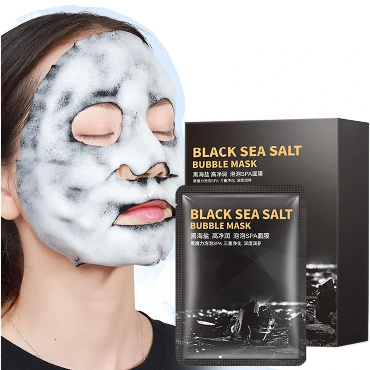 Hot Selling OEM Deep Moisturizing Charcoal Black Sea Salt Bubble Mask