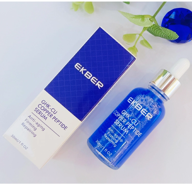 Organic Natural Korean Skin Care Facial Brightening Face Soothing Blue Copper Peptide Serum Facial Serum