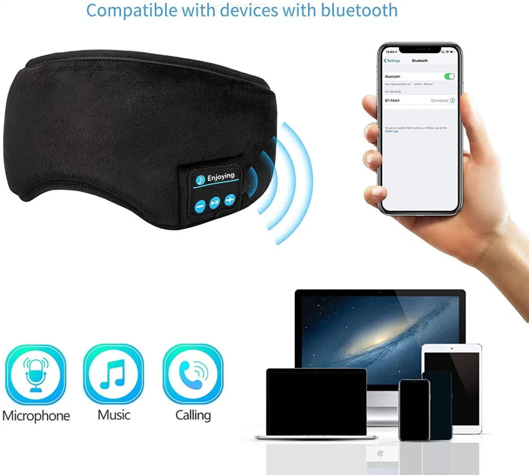 Bluetooth Smart Wireless Sleeping Eye Massage Mask with Build-in Speakers