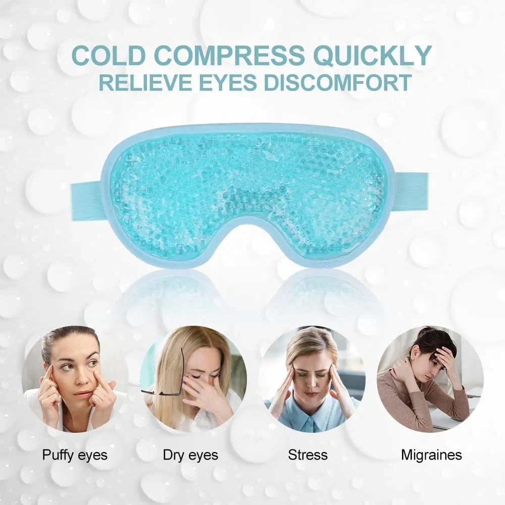 Custom Cooling Beads Microwave Heat Cool Ice Eye Mask Sleeping Gel Eyes Mask