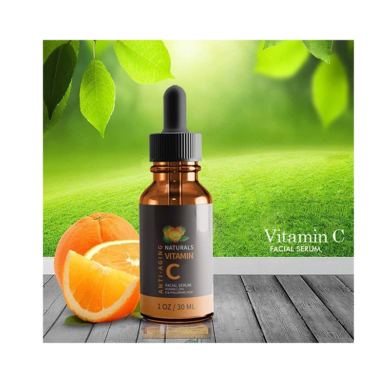 Private Label Anti Aging Vitamin C Serum 20% Organic Vit C + E + Hyaluronic Acid