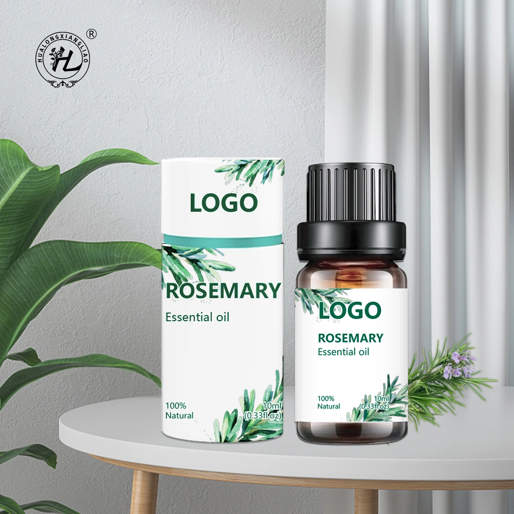 Full Custom 10ml Private Label Organic Rosemary Essential Oil 100% Pure Natural for Hair, Skin, Aromatherapy Diffuser and Cleansing Dry Scalp Care Non-GMO