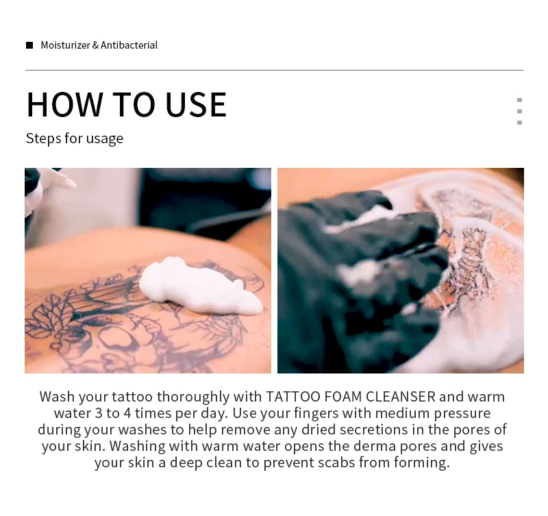 Tattoo Ink Antiseptic Wash Spray Exfoliating Foam Cleanser for Tattoo